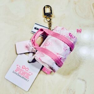 🎀PINK x LoveShackFancy Mini Duffle Bag Keychain Bag Charm Beaux Pink Floral